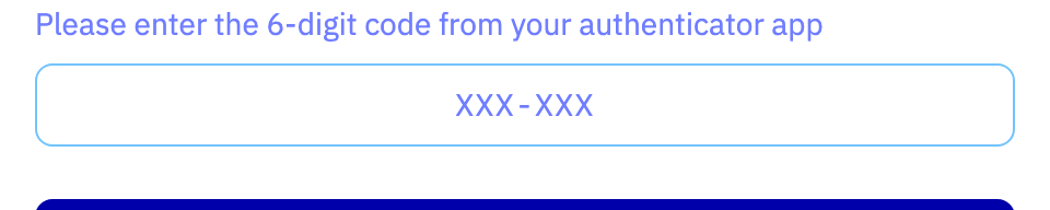 The Multi-factor authentication section of the app