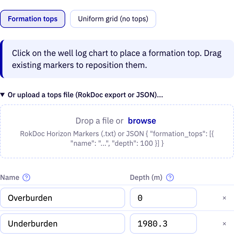 The Layering section of the app