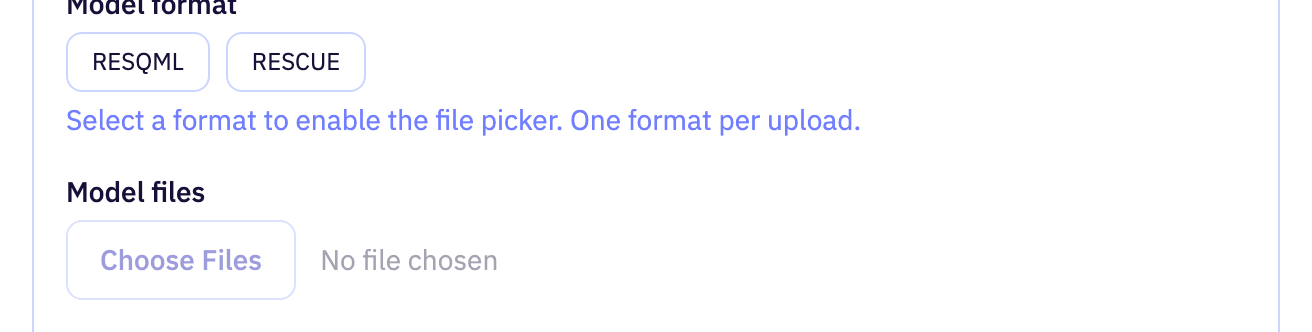 The Upload section of the app