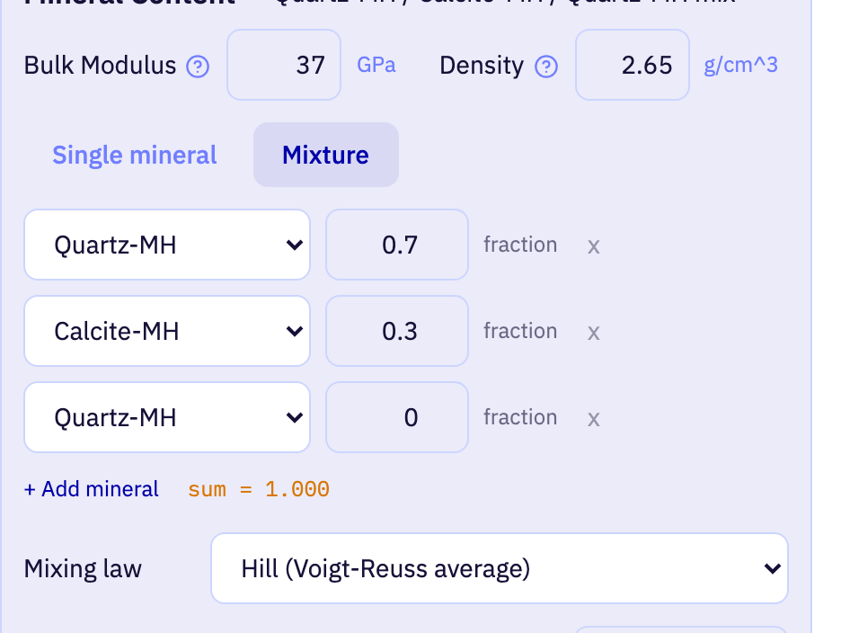 The Mineral content section of the app