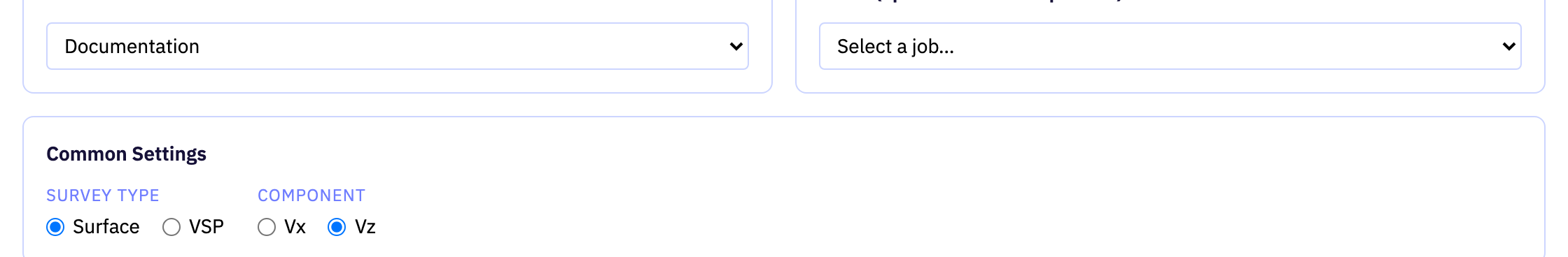 The Plots section of the app