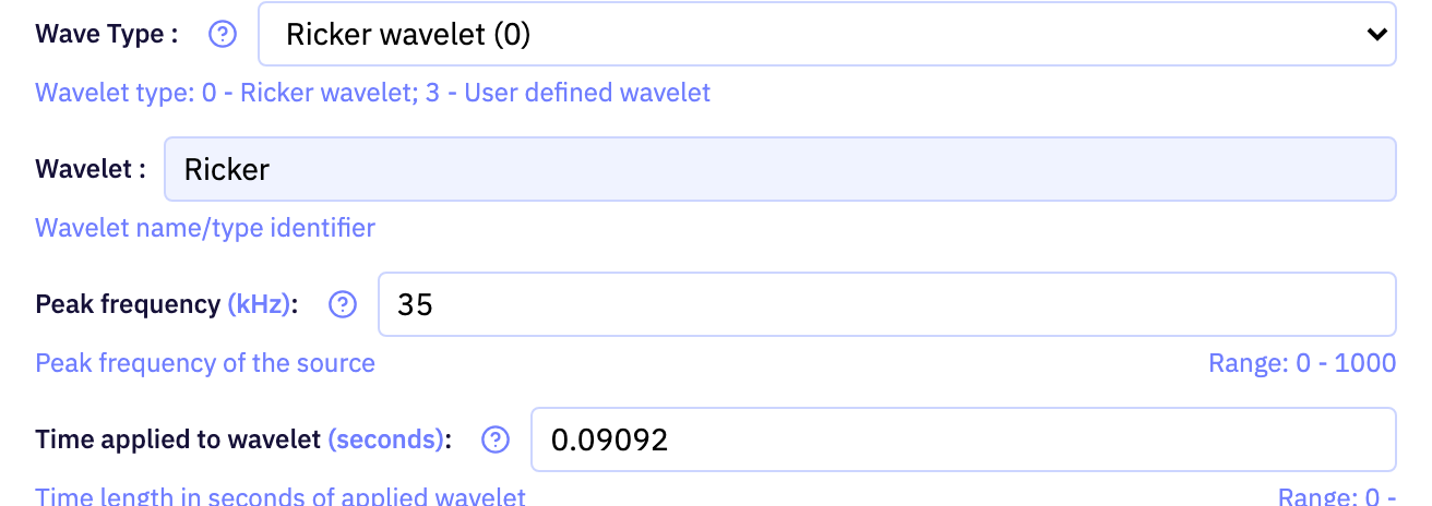 The Run Parameters section of the app